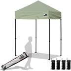 Eurmax USA 10x10ft Pop Up Canopy,Commercial Instant Tent for Outdoor Events,Patented No-Tip Rolling Storage Bag with 4 Sandbags,UV & Water Resistant,Heavy Duty Portable Shelter Gazebo,White