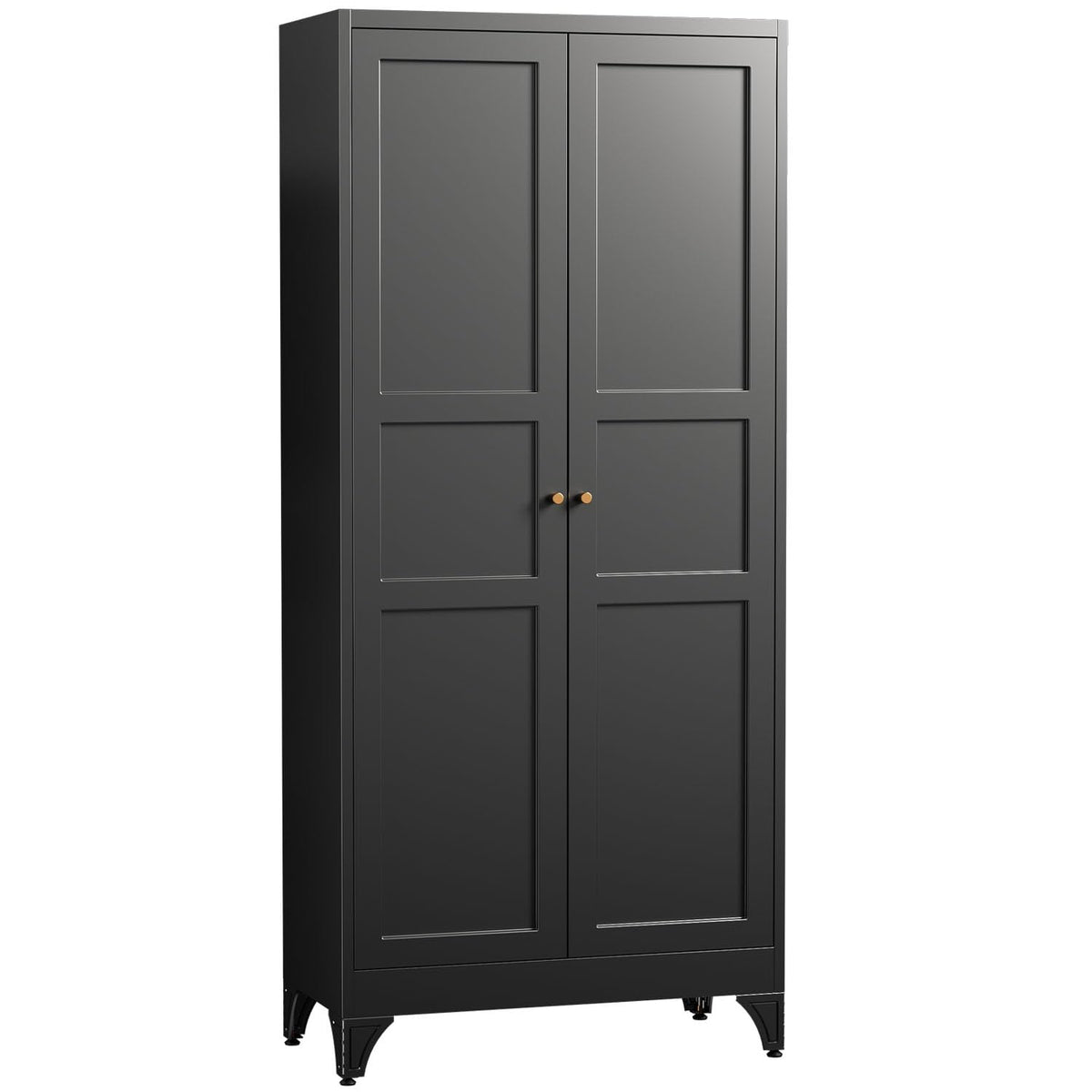 Letaya Black Storage Cabinet with Adjustable Shelves-Metal Home Kitchen Pantry Cabinets with Doors,Organization Locker for Cupboard/Bedroom/Dining/Living/Bathroom/Office/Garage Room