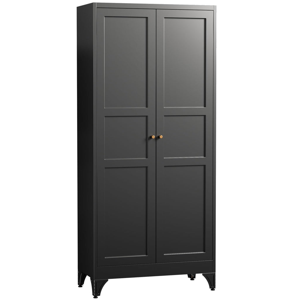 Letaya White Storage Cabinet with Adjustable Shelves-Metal Home Kitchen Pantry Cabinets with Doors,Organization Locker for Cupboard/Bedroom/Dining/Living/Bathroom/Office/Garage Room