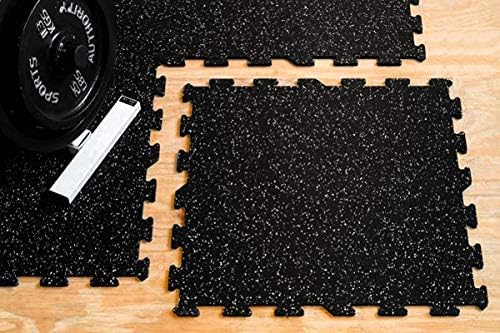 American Floor Mats Sport 8mm Heavy Duty Rubber Flooring - Interlocking Rubber Tile (23" x 23") 10% Blue 5'9" x 7'8" Set (44 Square feet)
