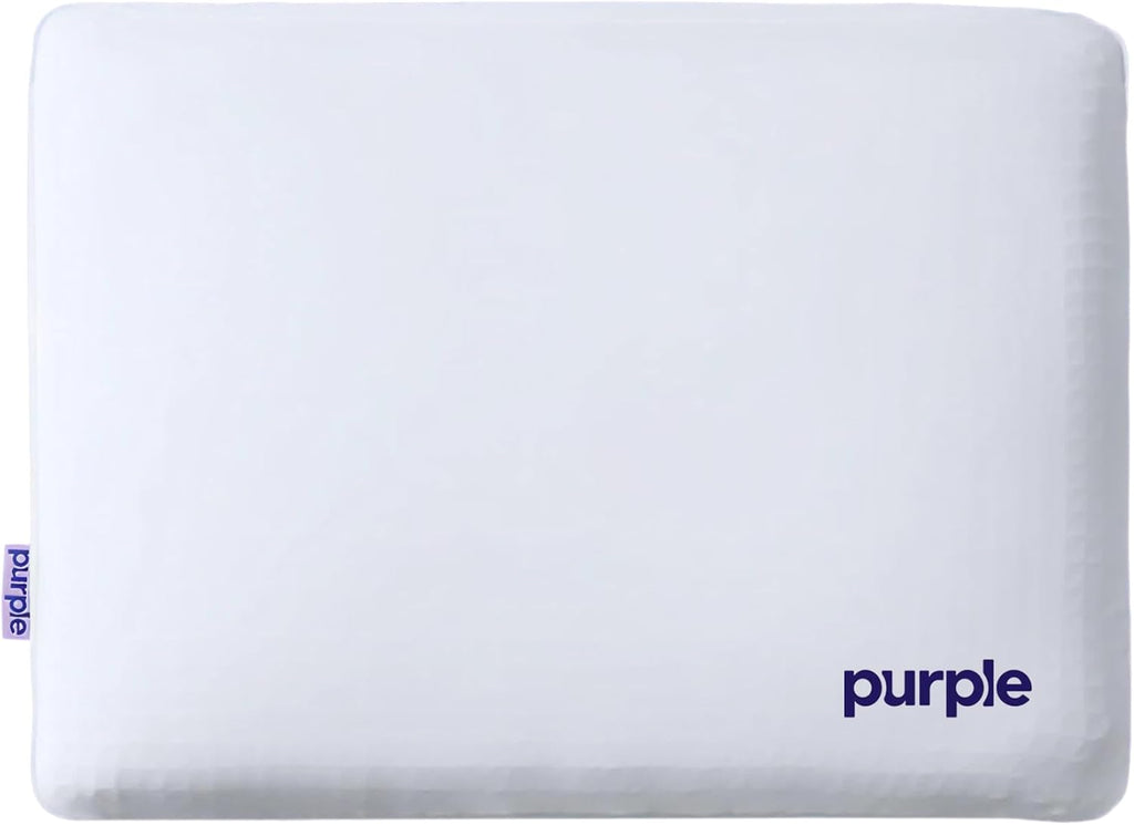 Purple DreamLayer Pillow - Standard Size - Cooling Memory Foam Alternative Neck Pillow, Soft Contour-Hugging GelFlex Grid and MicroAir Foam, Adjustable Loft, Pressure-Relieving Support