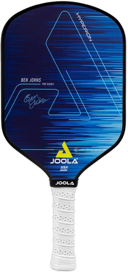 JOOLA Ben Johns Hyperion Pickleball Paddle - Select Raw Carbon Surface or Carbon Abrasion Surface for Increased Power and Spin - Elongated Grip Handle - Carbon Fiber Pickleball Paddle - USAP Approved