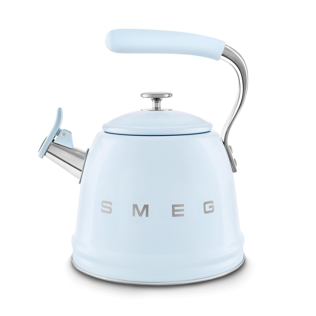 SMEG Stovetop Whistling Kettle – 50s Retro Style, 2.3 Liter (10 Cup / 2.4 Quart) Stainless Steel Tea Kettle with Iconic Design & Whistle – Premium Kitchen Statement Piece-Cream