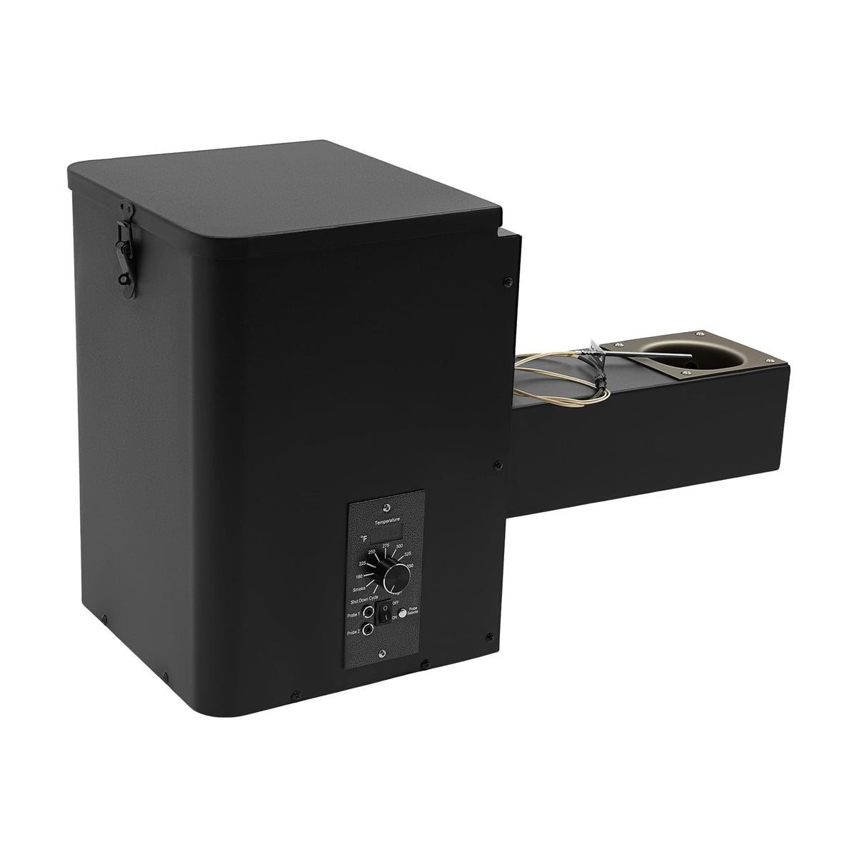 Pellet Smoker Hopper, 180℉- 500℉ 250W 120V 11 Gears Ajustable Temp Electric Wood Pellet BBQ Grill Hopper Kit 3 Modes with Digital Temperature Controller (Button Control 24.8 x 11.02 x 15.15in)