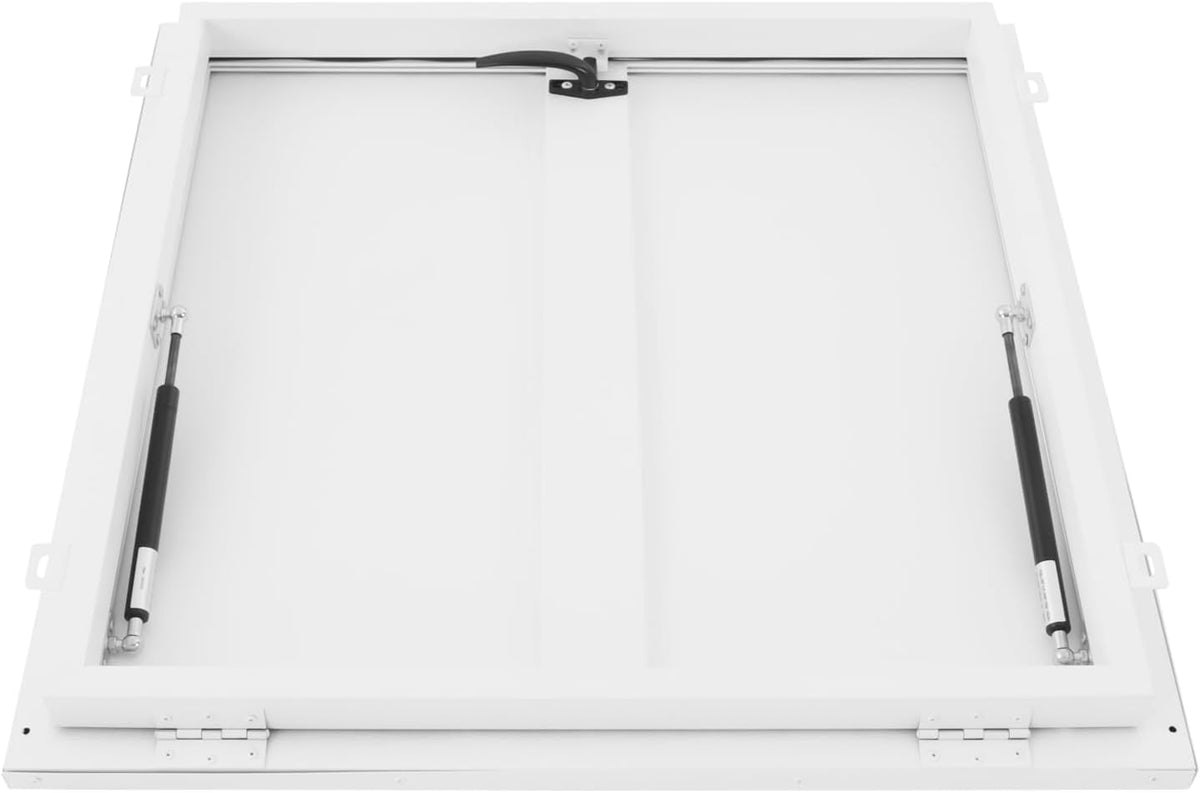 27.5" L X 27.5" W Aluminum Roof Access Hatch, Roof Security Door, Rooftop Hatch Cover Plate for Wellhead Lid, Cellar Cover (White-27.5inch)