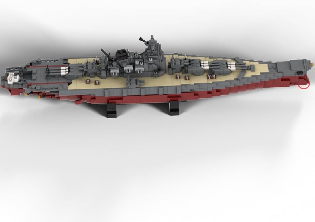 Musashi Battleship Military Building Blocks Set, Collectible Japanese Navy Battleship Model to Build and Display, Gift Ideal for Military Enthusiasts, G-60429-7 (1508PCS)