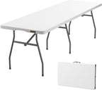 FanttikOutdoor 8ft Folding Table with Six Legs, 500 LBS, Party, Camping