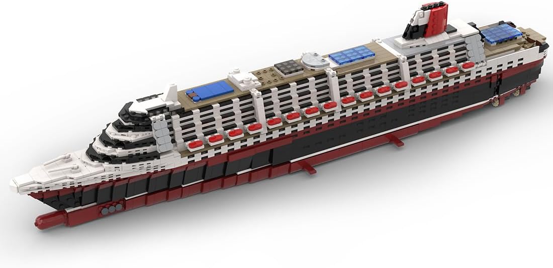 Cruise Ship Building Kit, 1/500 MS Poseidon Large Cruise Ship Model Assembly Ship Toy Sets, Creative MOC for Adults (2589PCS)