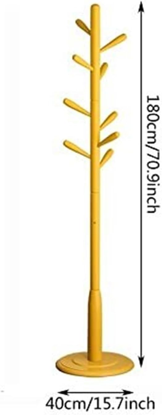 JingNian Freestanding Household Floor-Standing Rack, Standing Coat Rack with 9 Hooks Wood Coat Rack(White)