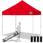 Eurmax USA 10x10ft Pop Up Canopy,Commercial Instant Tent for Outdoor Events,Patented No-Tip Rolling Storage Bag with 4 Sandbags,UV & Water Resistant,Heavy Duty Portable Shelter Gazebo,White