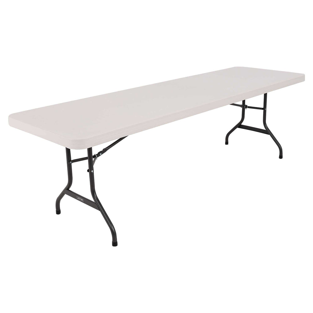 Lifetime 22980 8-Foot Commercial Folding Table, White Granite HDPE Top, Steel Frame