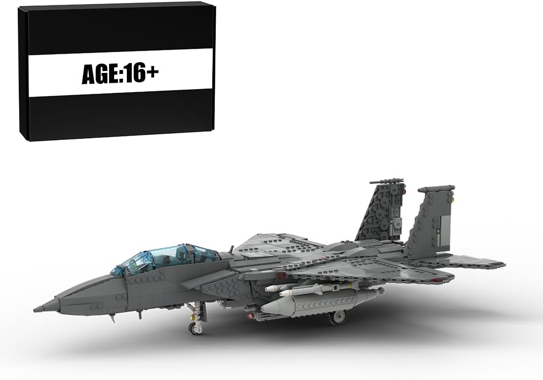 Military Fighter Series Model Block Set, MOC F-15 E 1/34 Scale (v2) Active US Military Fighter Building Blocks Set (1892PCS), 39R294KPW38616V