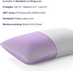 Purple Harmony Pillow - Medium Loft, King Size - Cooling Gel Neck Pillow