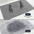 Stone Bath Mat for Bathroom, Dries in Seconds - Diatomaceous Earth, Gray