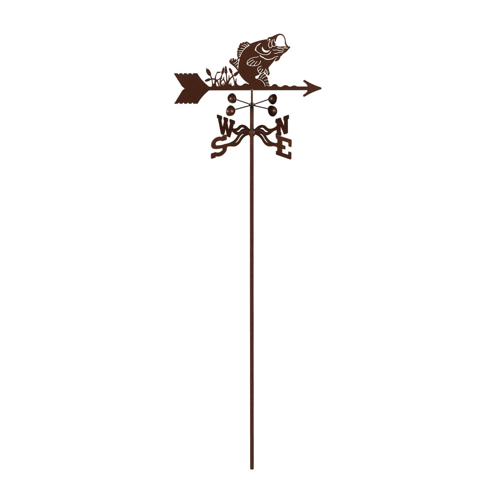 EZ Vane Steel Bass Weathervane with Wind Cups — 4-Sided Mount