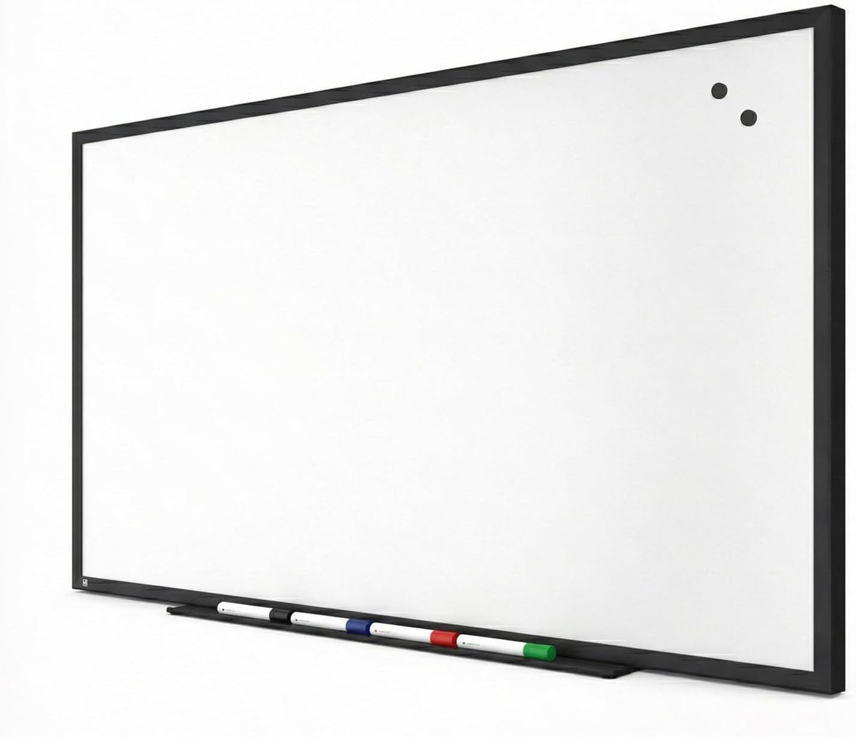 TRU RED Magnetic Steel Dry Erase Board, 5 ft x 3 ft, Black Frame