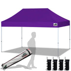 Eurmax USA 10x10ft Pop Up Canopy,Commercial Instant Tent for Outdoor Events,Patented No-Tip Rolling Storage Bag with 4 Sandbags,UV & Water Resistant,Heavy Duty Portable Shelter Gazebo,White
