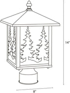VAXCEL Yosemite 1L Bronze Rustic Outdoor Tree Post Light White Glass