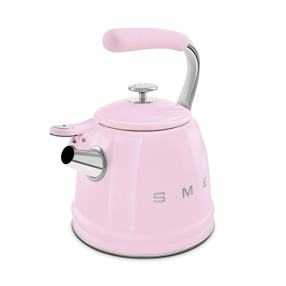 SMEG Stovetop Whistling Kettle – 50s Retro Style, 2.3 Liter (10 Cup / 2.4 Quart) Stainless Steel Tea Kettle with Iconic Design & Whistle – Premium Kitchen Statement Piece-Cream