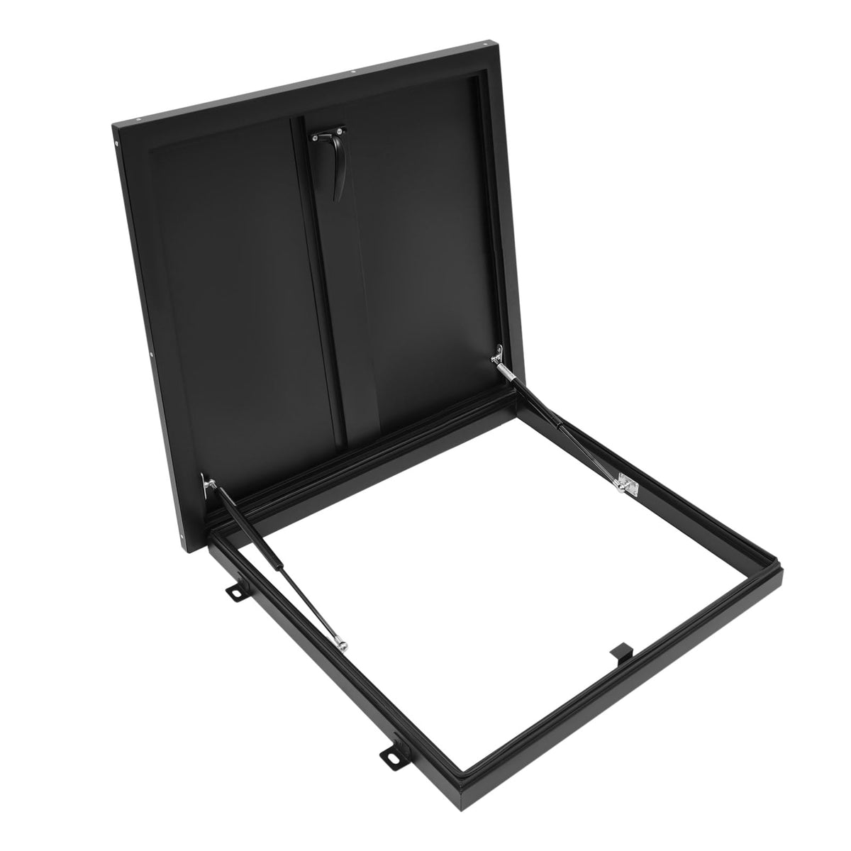 Roof Hatch, Roof Access Hatch,Roof Security Door with Hydraulic Support Rod and Switch Type Handle,Commercial Manhole Cellar Export Lid,Attic Skylights Roof Hatch Vent Access Door (Black-25.6x25.6)