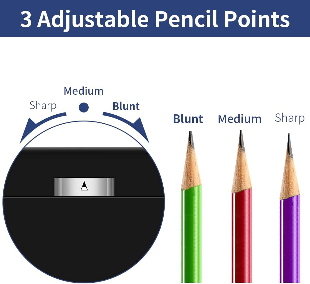 AFMAT Electric Pencil Sharpener for 6-8mm Pencils and Electric Pencil Sharpener 6-11mm Pencils, 2 Pack