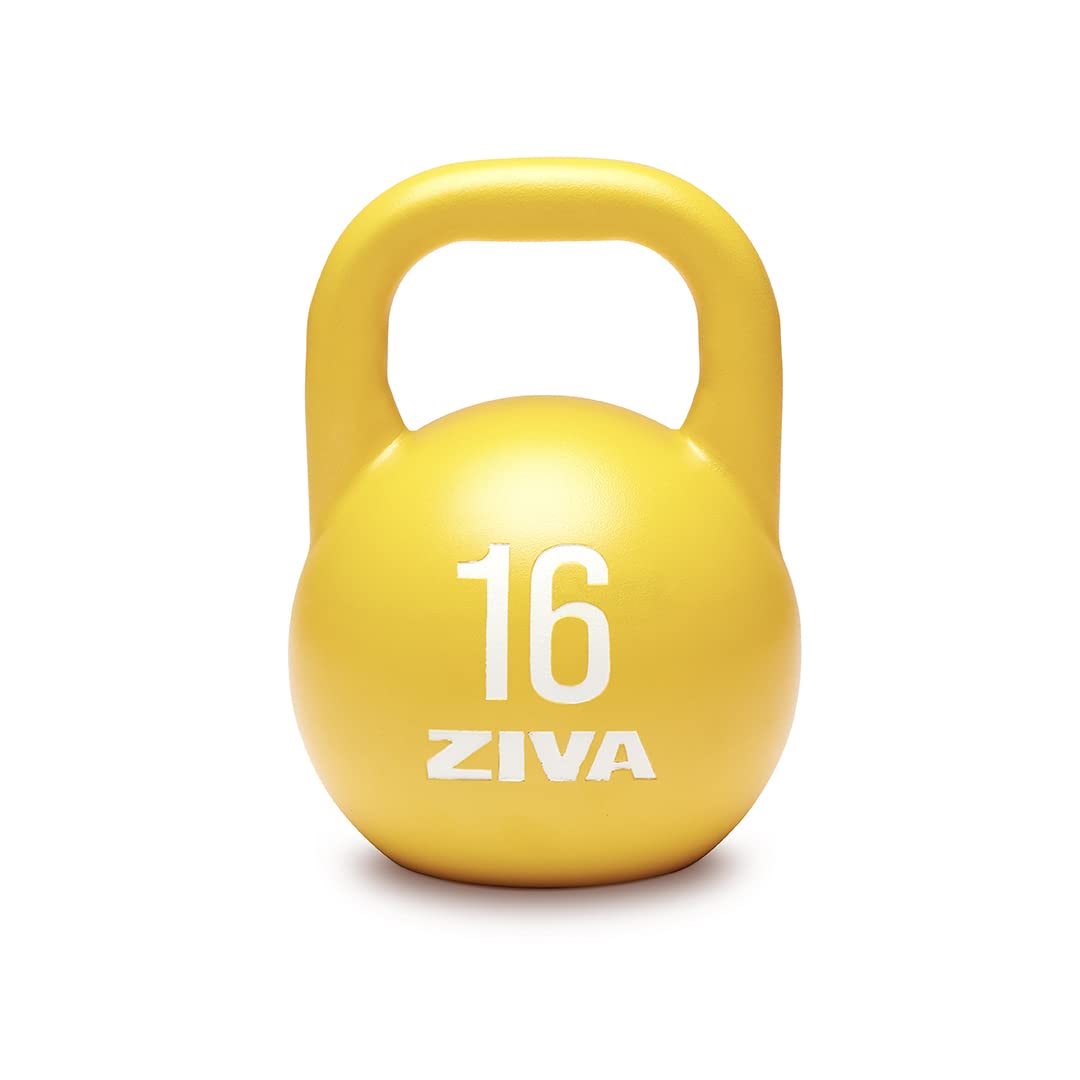 Steel Competition Kettlebells by Steve Cotter - Hard-Wearing Crack-Resistant Powder Surface Coating, 34mm Steel Handle with Non-Slip Super Textured Powder Coating Grip - Avail 6kg - 32kg