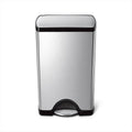 simplehuman 50 Liter / 13.0 Gallon Rectangular Kitchen Step Trash Can, Brushed Stainless Steel