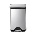 simplehuman 50 Liter / 13.0 Gallon Rectangular Kitchen Step Trash Can, Brushed Stainless Steel