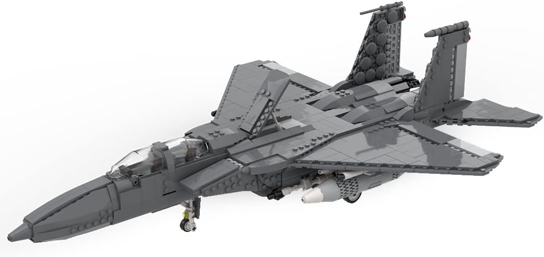 FunXylophy F-15 E Fighter Jet Building Block Set, Strike Eagle Model MOC Building Blocks, Military Airplane Jet Model Collection Gift for Military Enthusiasts(1261PCS)
