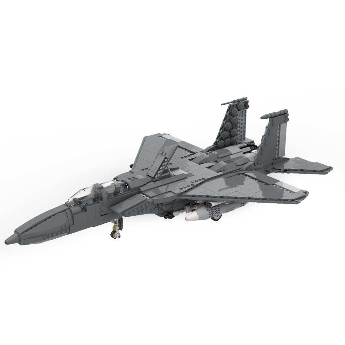 FunXylophy F-15 E Fighter Jet Building Block Set, Strike Eagle Model MOC Building Blocks, Military Airplane Jet Model Collection Gift for Military Enthusiasts(1261PCS)