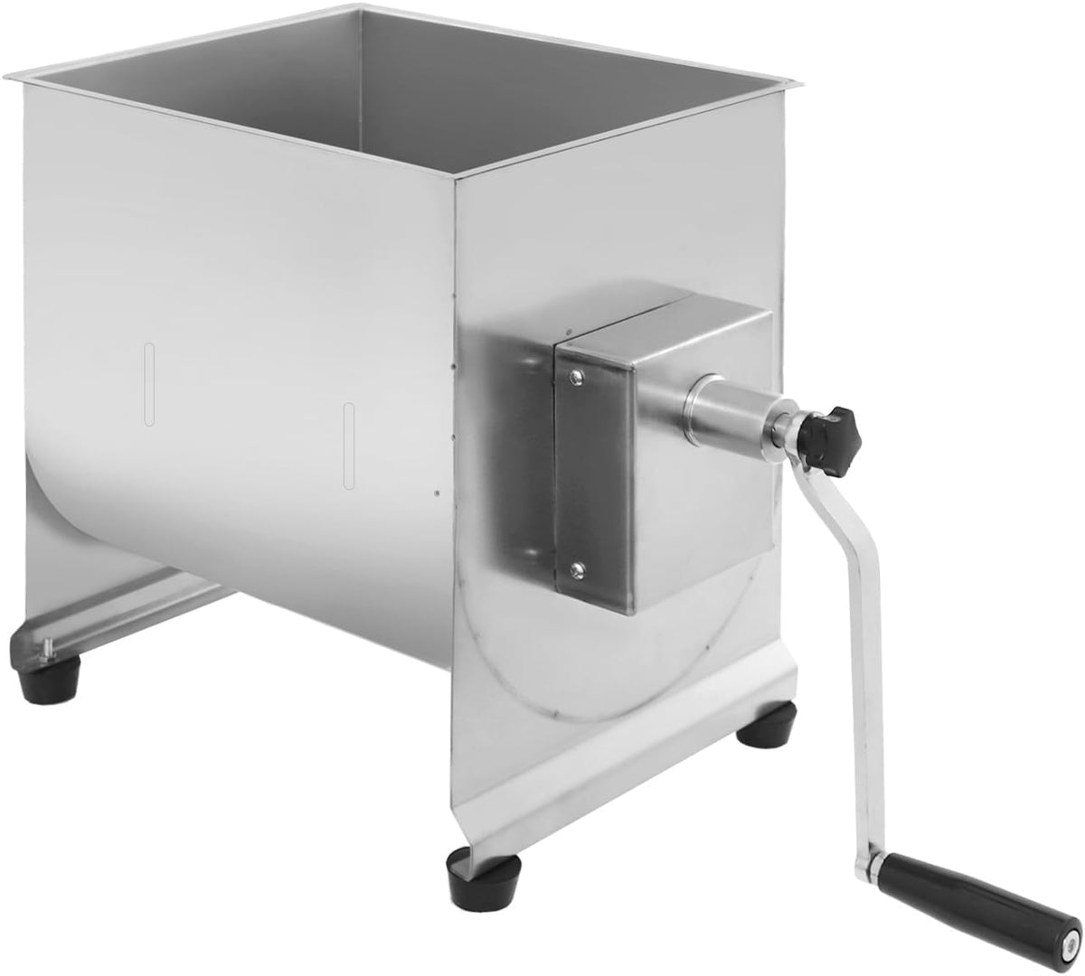 Manual Meat Mixer 44lbs Capacity Tub Stainless Steel Hand Crank Meat Mixer with Lid & Removable Paddle for Meat Processing Equipment