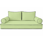 Cottington Lane 5 Piece Outdoor Daybed Cushion Cover Set, Twin Size Fitted 39" x 75" with 6" Deep Fit, Waterproof Indoor Daybed/Porch Swing Bed Mattress & Pillow Bolster Cushion Cover, Light Grey