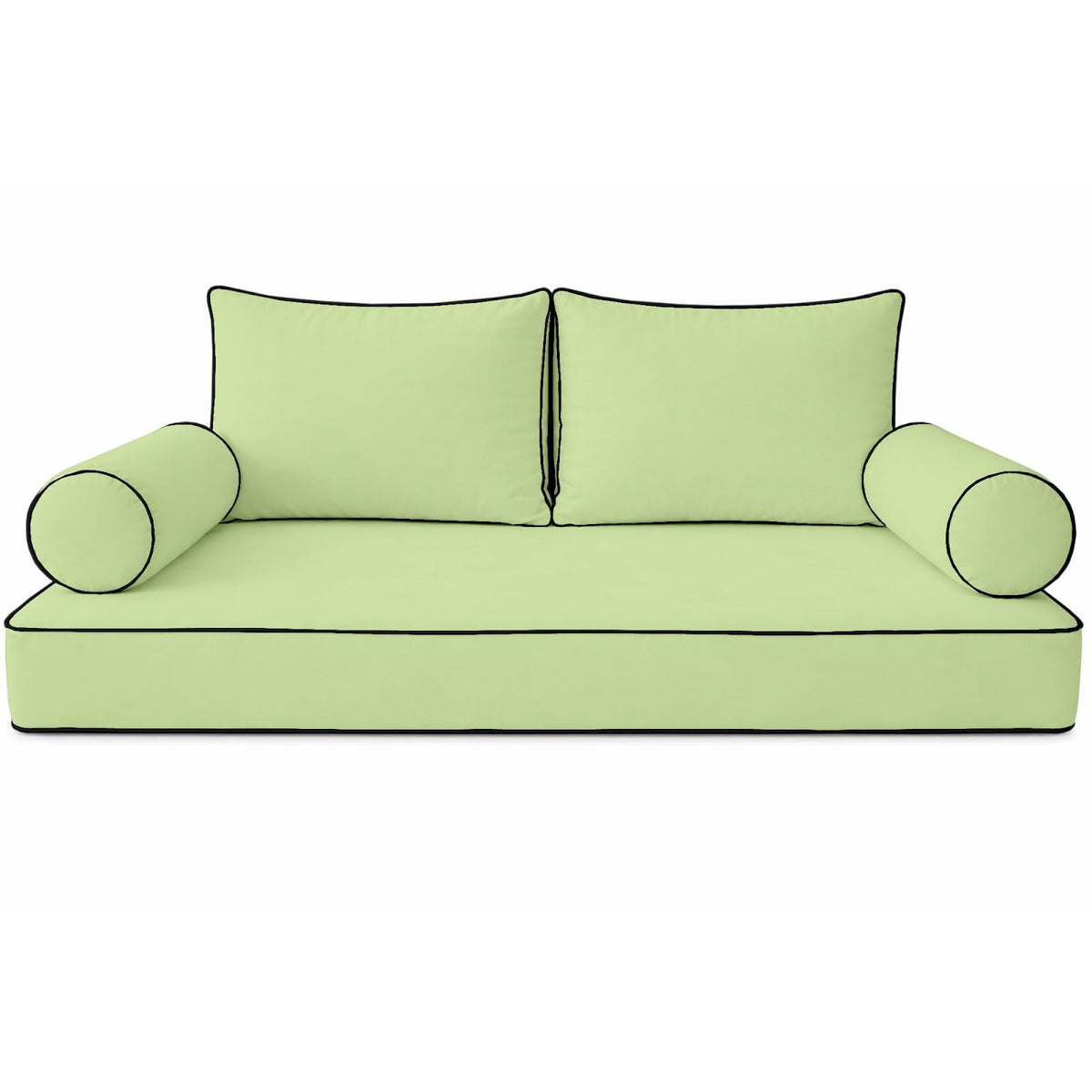 Cottington Lane 5 Piece Outdoor Daybed Cushion Cover Set, Twin Size Fitted 39" x 75" with 6" Deep Fit, Waterproof Indoor Daybed/Porch Swing Bed Mattress & Pillow Bolster Cushion Cover, Light Grey
