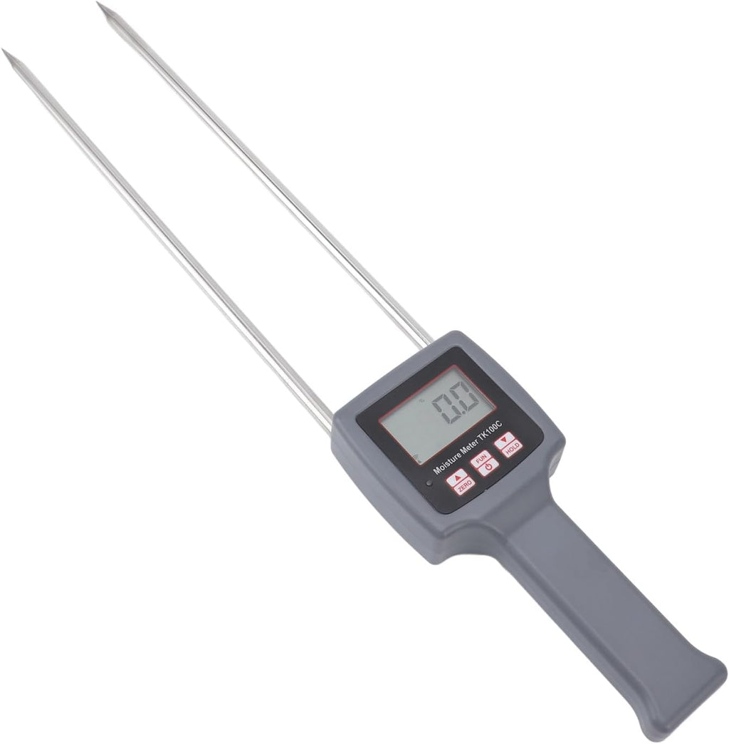 Pilipane Cotton Humidity Meter Portable LCD Digital Display Handheld Cotton Humidity Tester for Cottonseed Cotton ABS Stainless Steel 458mm