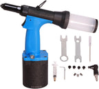 Self-Suction Pneumatic Rivet Gun Air Pop Riveter Gun Kit, 3/16", 5/32", 1/8", 3/32" Hydraulic Riveting Tool for High Power Air Compressor, w/Extra Jaws