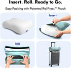 Cushion Lab Travel Deep Sleep Pillow – Compact Memory Foam Neck Pillow for Sleeping, Portable Pillow for Hotels, Camping, Side & Back Sleepers, On-the-Go – Wellness Green