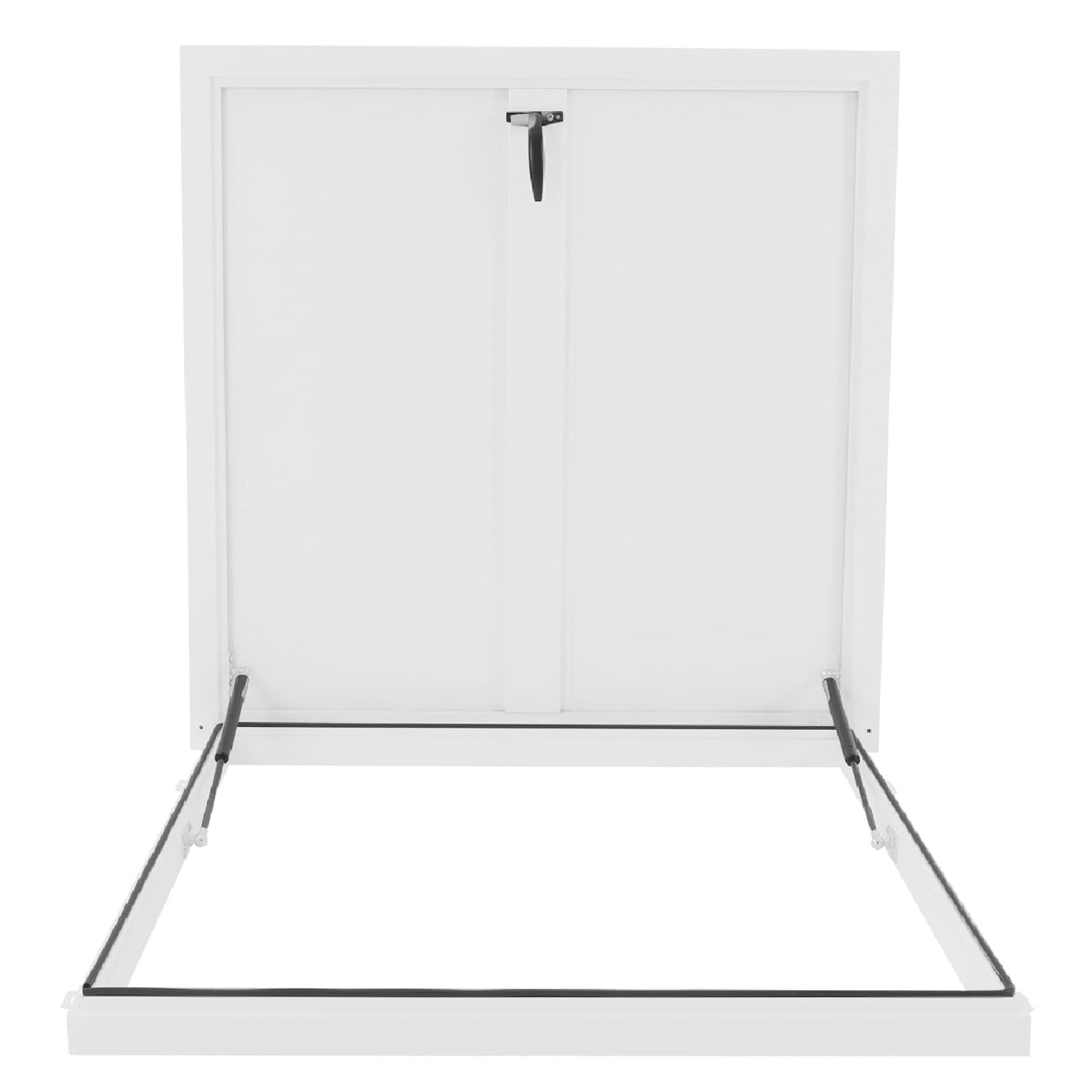 27.5" L X 27.5" W Aluminum Roof Access Hatch, Roof Security Door, Rooftop Hatch Cover Plate for Wellhead Lid, Cellar Cover (White-27.5inch)