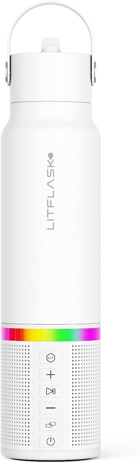 LitFlask Smart Water Bottle, Ultra Premium Bluetooth Speaker, Portable Charging, 20oz Stainless Steel. Oprah’s Favorite Things 2024