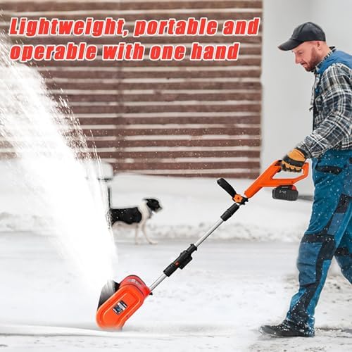 Electric Snow Shovel, Cordless Snow Blower,with 2 Battery, Small Snowplow,Outdoor Snow Clearing Tool,for School Roads