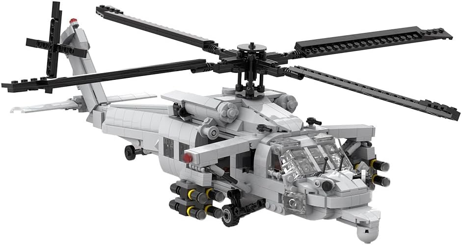 MH-60S Seahawk Helicopter Building Set, DIY Assembly Model Assembly Building Blocks Set, MOC Aircraft Model for Teen Adults (1110PCS), OFX0305XH0WJAZS1645M