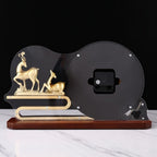 Clock Desk Modern Light Luxury Desk Clock Home Fashion Desktop Decoration Ornaments Living Room Study Double Deer Furnishings Digital Desk Clock
