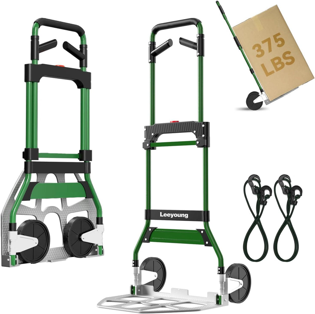 Leeyoung Folding Hand Truck Dolly 375lbs Aluminum Frame Large Platform
