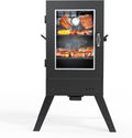 30-inch Electric Vertical BBQ Smoker with Temperature Control, 3 Cooking Grates, Water & Wood Trays, Leg Kit, 725 sq in for Outdoor Backyard, Black