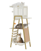 FourFurPets Modern Cat Tree, 58-Inch Cat Tower for Large Cats, Big Hammock