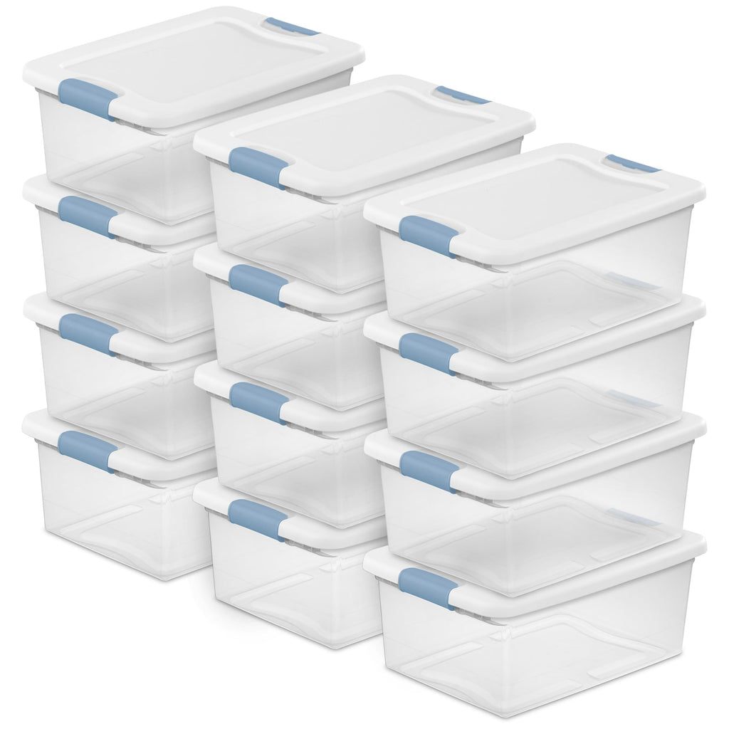 Sterilite Latching Box with Lids for Home and Office, 32 Quart, 6-Pack