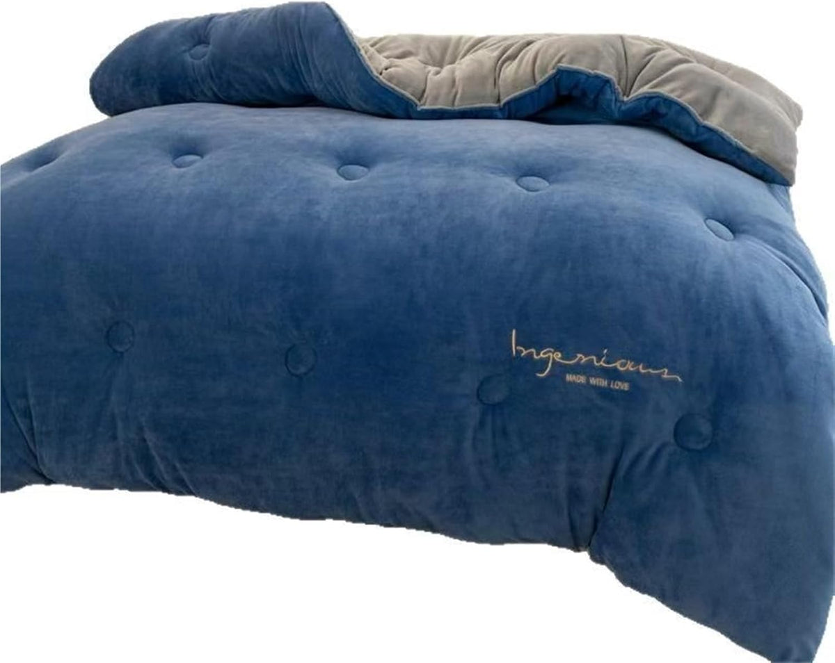 Thickened Super Soft Winter Quilt,Lamb Cashmere Warm Quilt Core, Milk Velvet Double Fabric,Breathable Warmth Fluffy Velvet Blanket for Cold Weather(Color1,180x220cm(4KG))