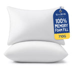 AM AEROMAX 18x18 Memory Foam Throw Pillow Inserts, 4 Pack, Square, White