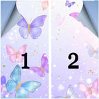 Glam Butterflies Stained Glass Window Stickers 31.5Wx55.1L inch x 2pcs