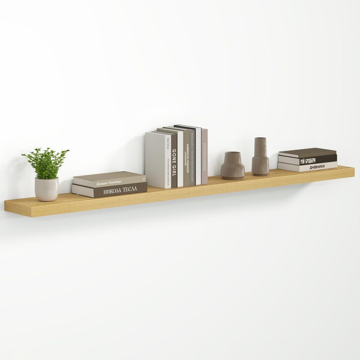 Fun Memories Floating Shelves - 2 Pack 12 Inch Rustic Wooden Wall Shelves - Extra Deeper & Thicker Wall Mounted Storage Shelf for Living Room, Kitchen, Farmhouse - 36" W x 12" D x 1.8" H - Brown