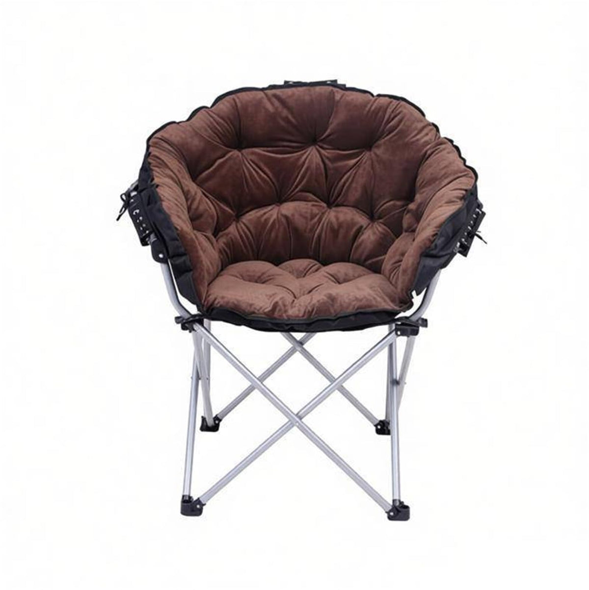 Lounge Chair, Fabric Stool Chair Lazy Couch Chair Lounge Chair Moon Chair Folding Chair Lunch Break Chair 65x65x93cm(Green)